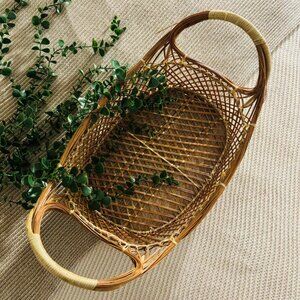 Boho-Chic Wicker Basket - Home Decor